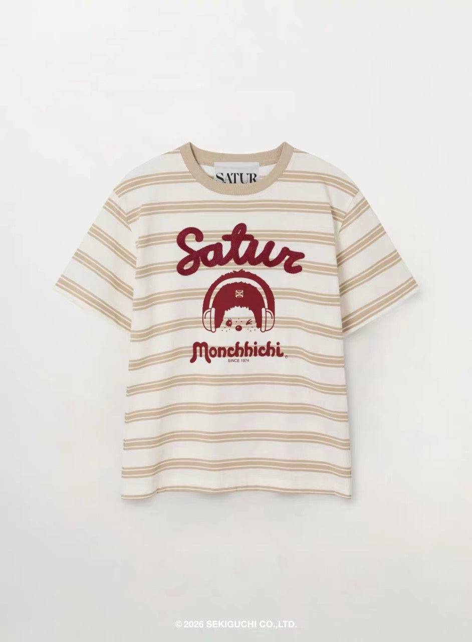Satur x monchhichi 間條tee