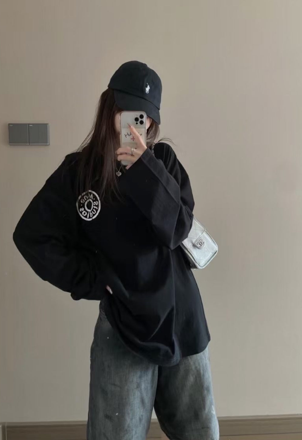 Acne studios logo 長袖tee