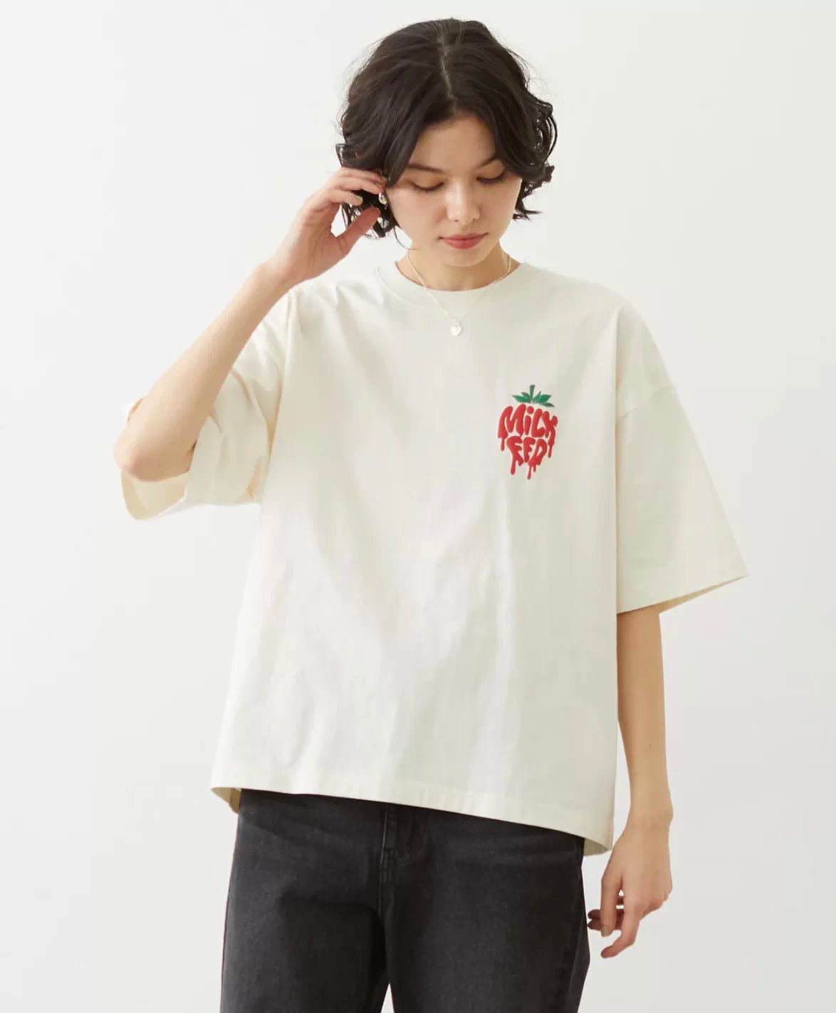 Milkfed strawberry logo tee
