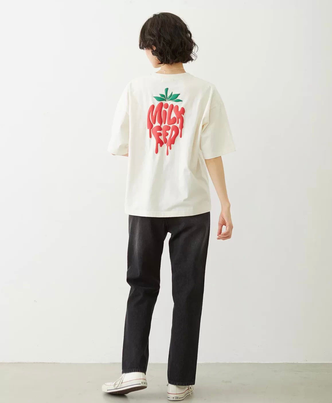 Milkfed strawberry logo tee