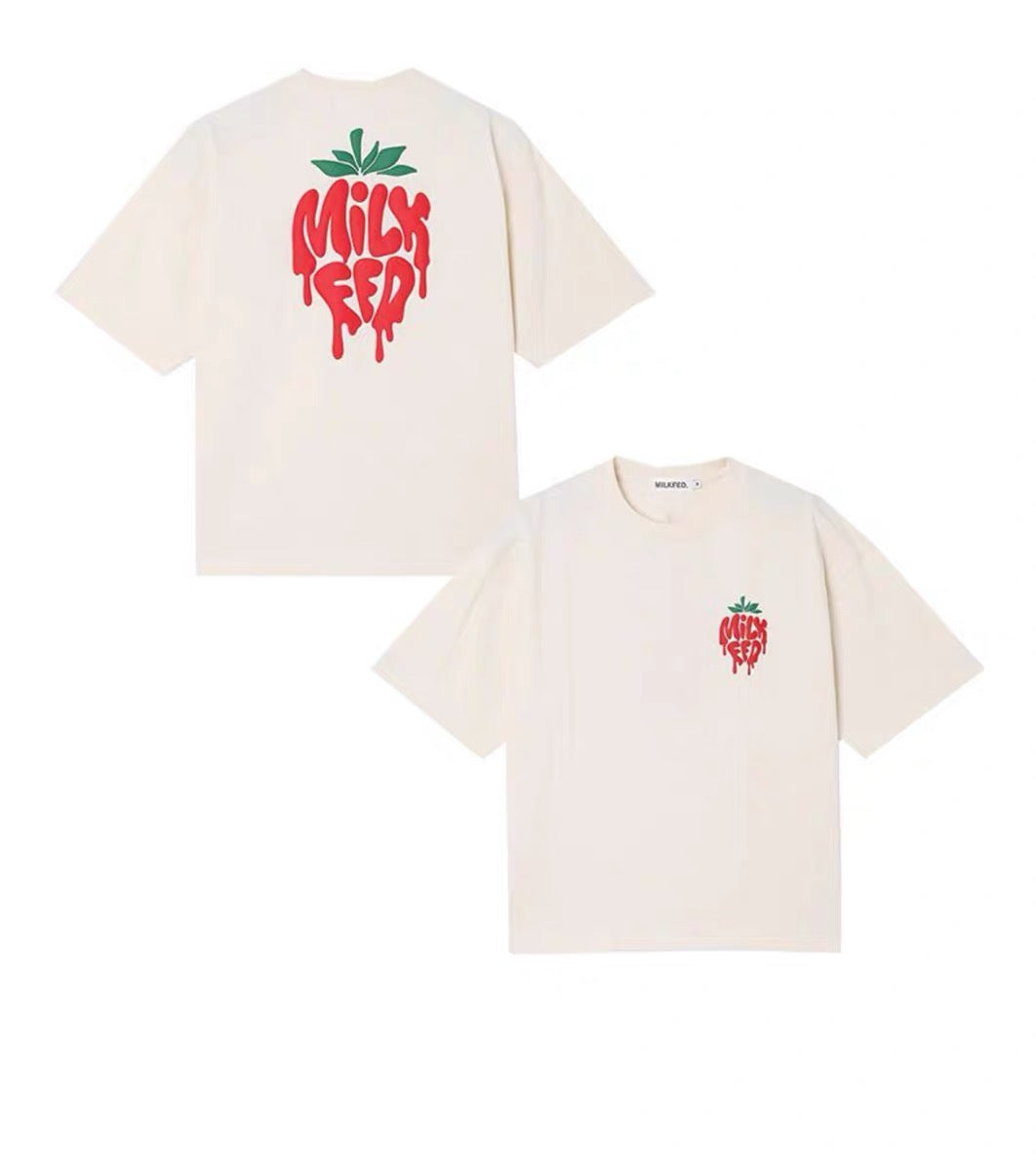 Milkfed strawberry logo tee
