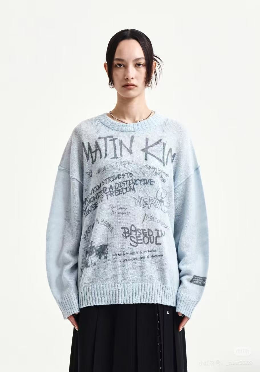 Matin Kim 塗鴉薄線衫