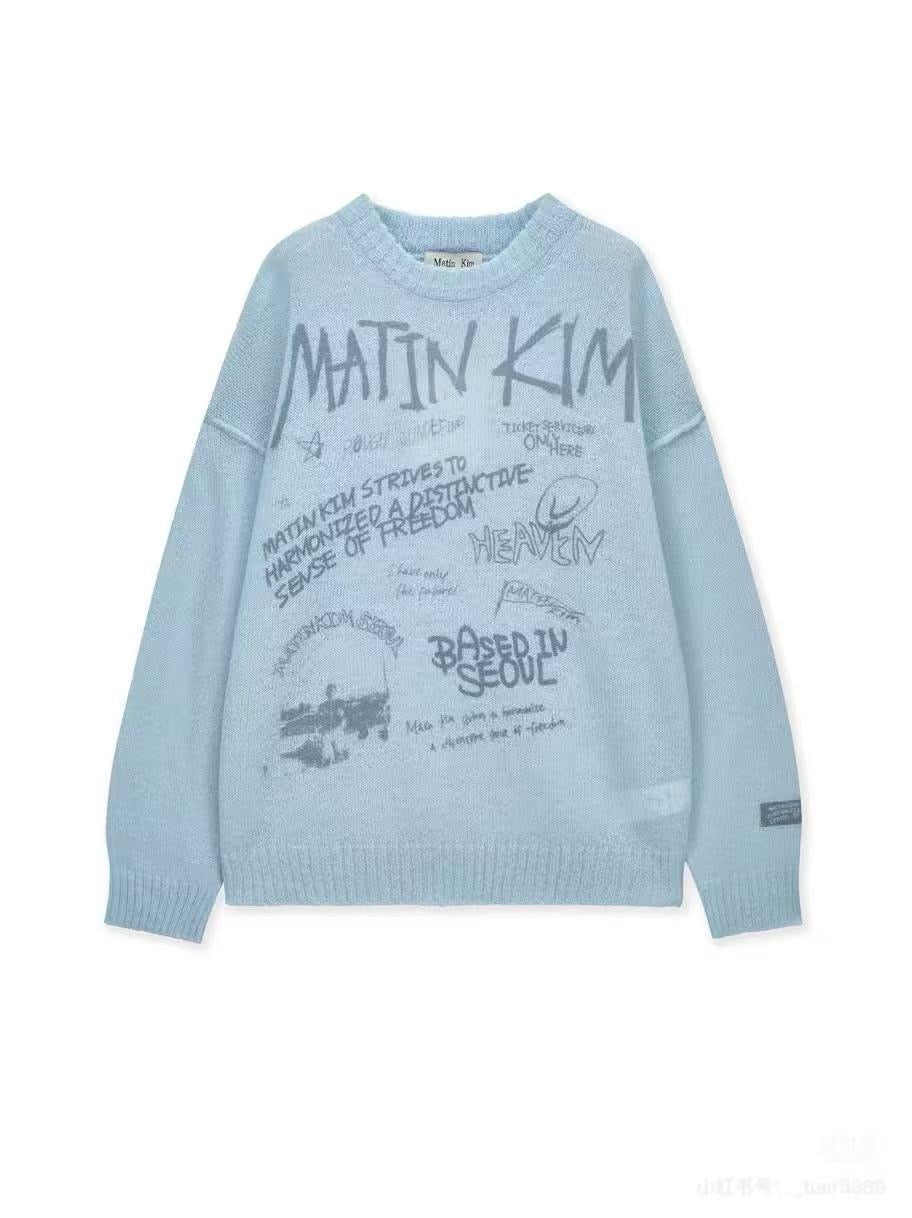 Matin Kim 塗鴉薄線衫
