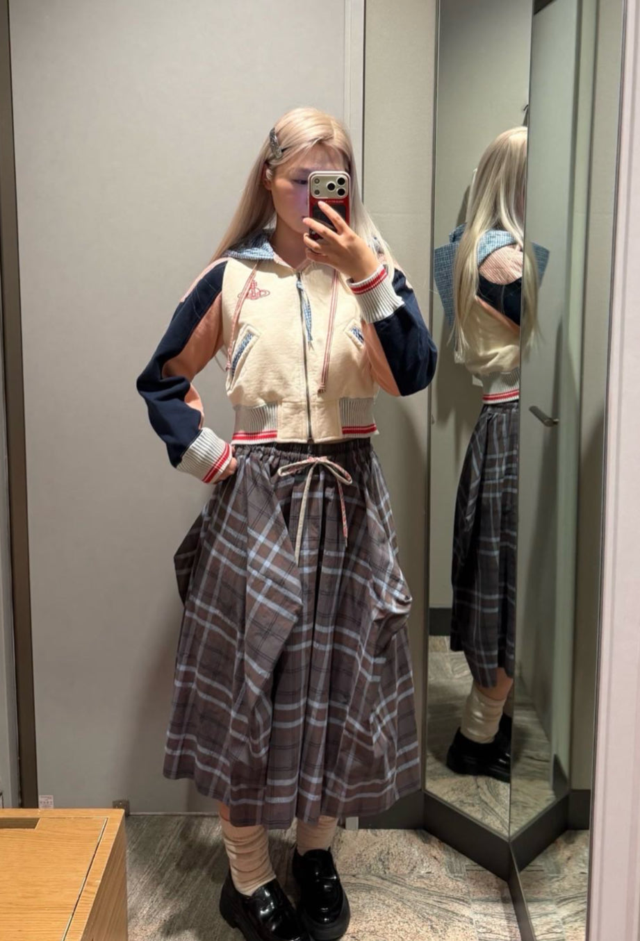 Vivienne Westwood半折格仔裙