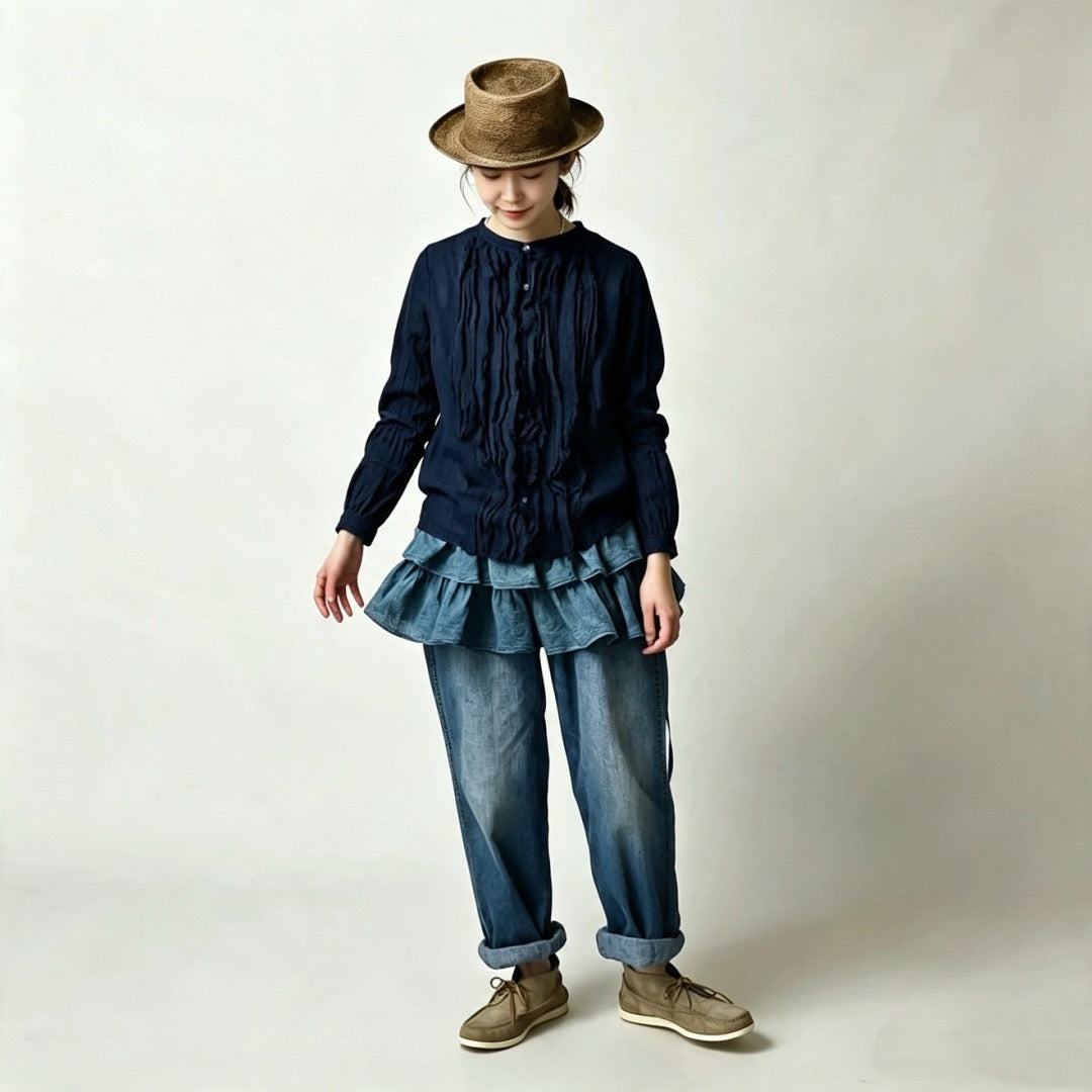 45R荷葉邊cardigan