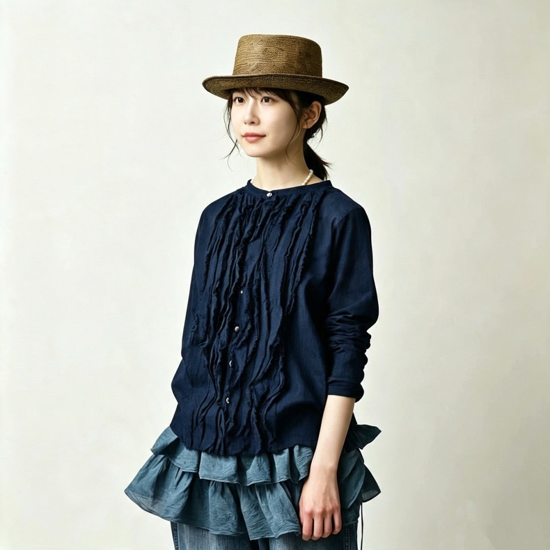 45R荷葉邊cardigan