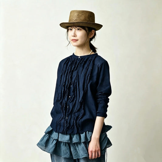 45R荷葉邊cardigan