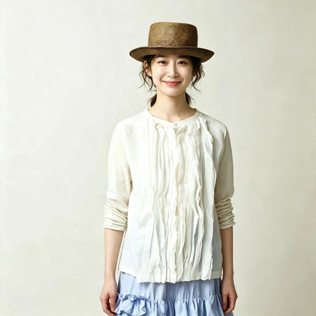 45R荷葉邊cardigan
