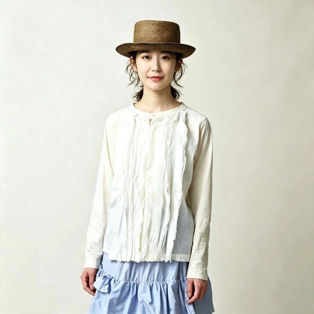 45R荷葉邊cardigan