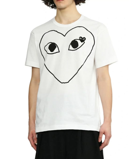CDG play 心心logo tee
