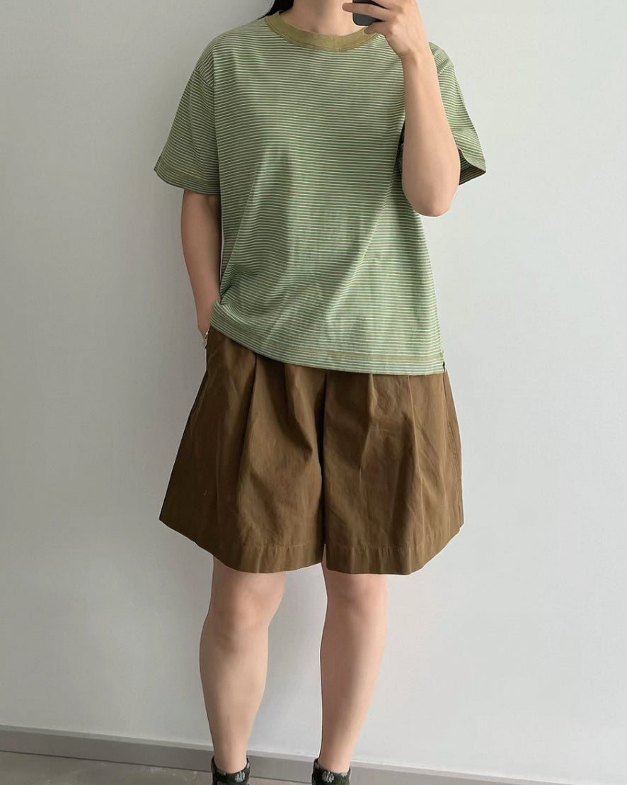 45R間條撞色pocket tee