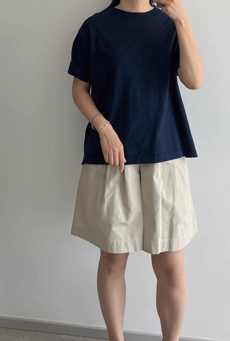 45R間條撞色pocket tee