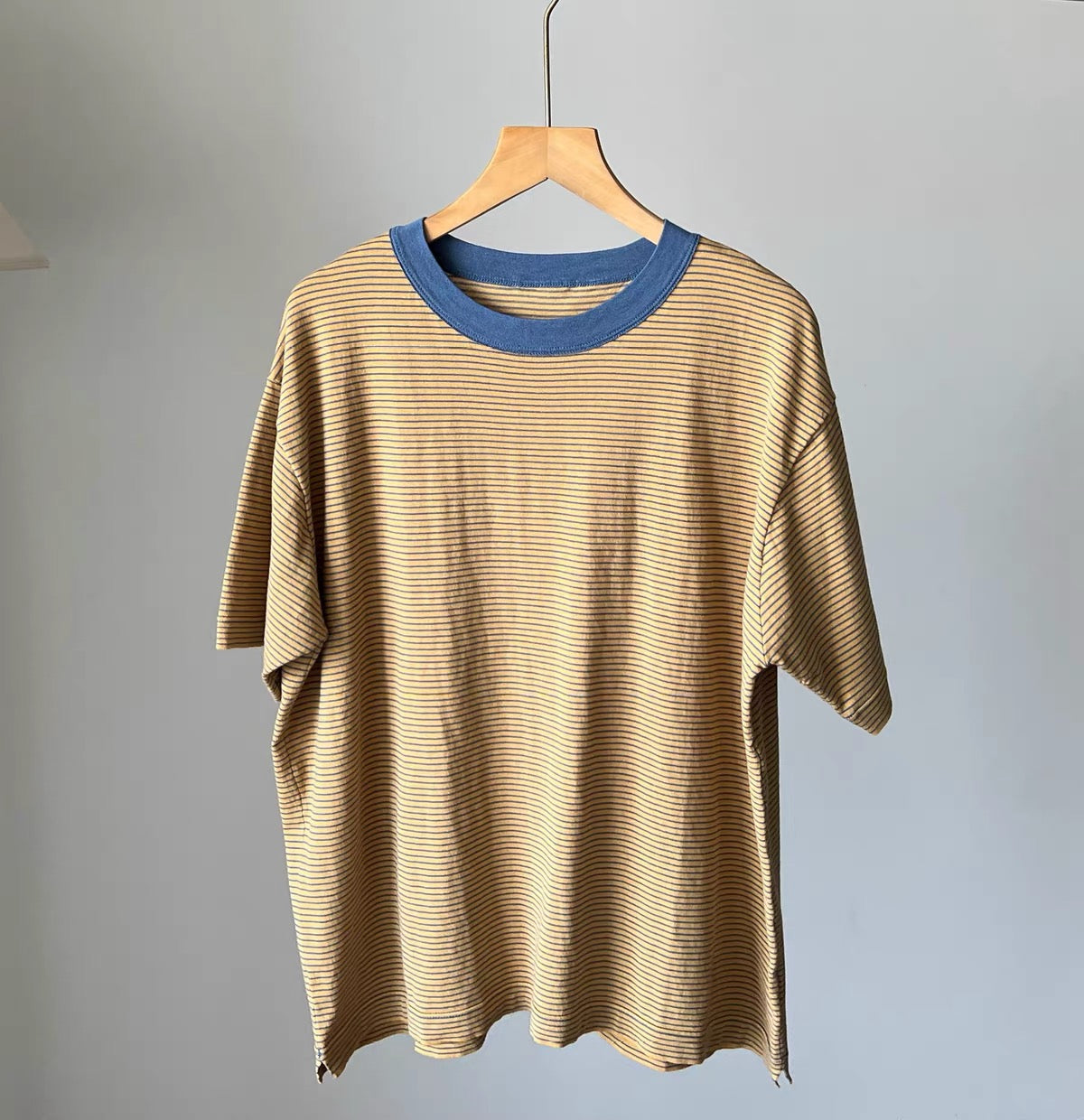 45R間條撞色pocket tee