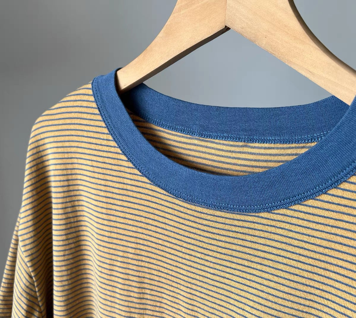 45R間條撞色pocket tee