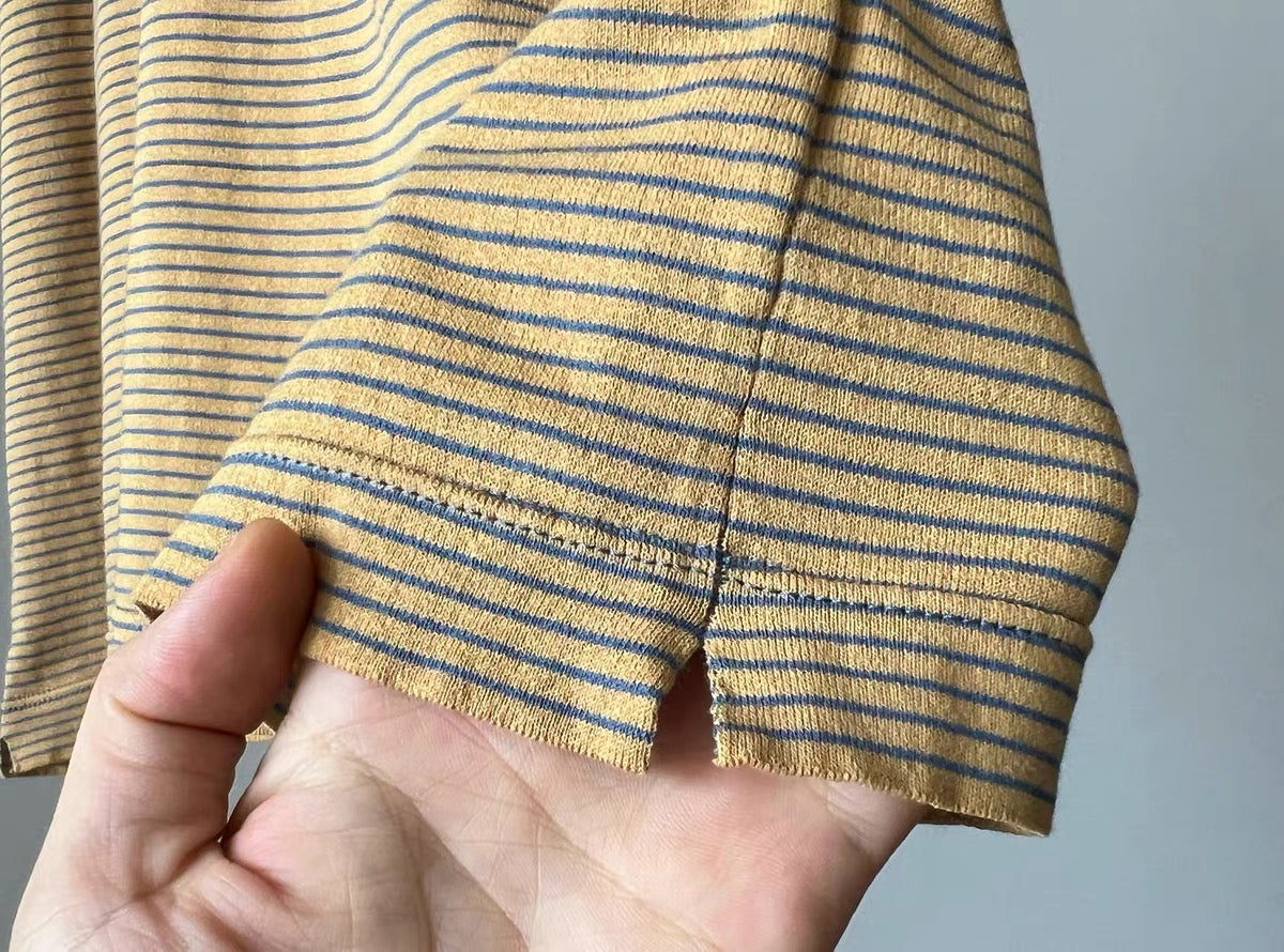 45R間條撞色pocket tee