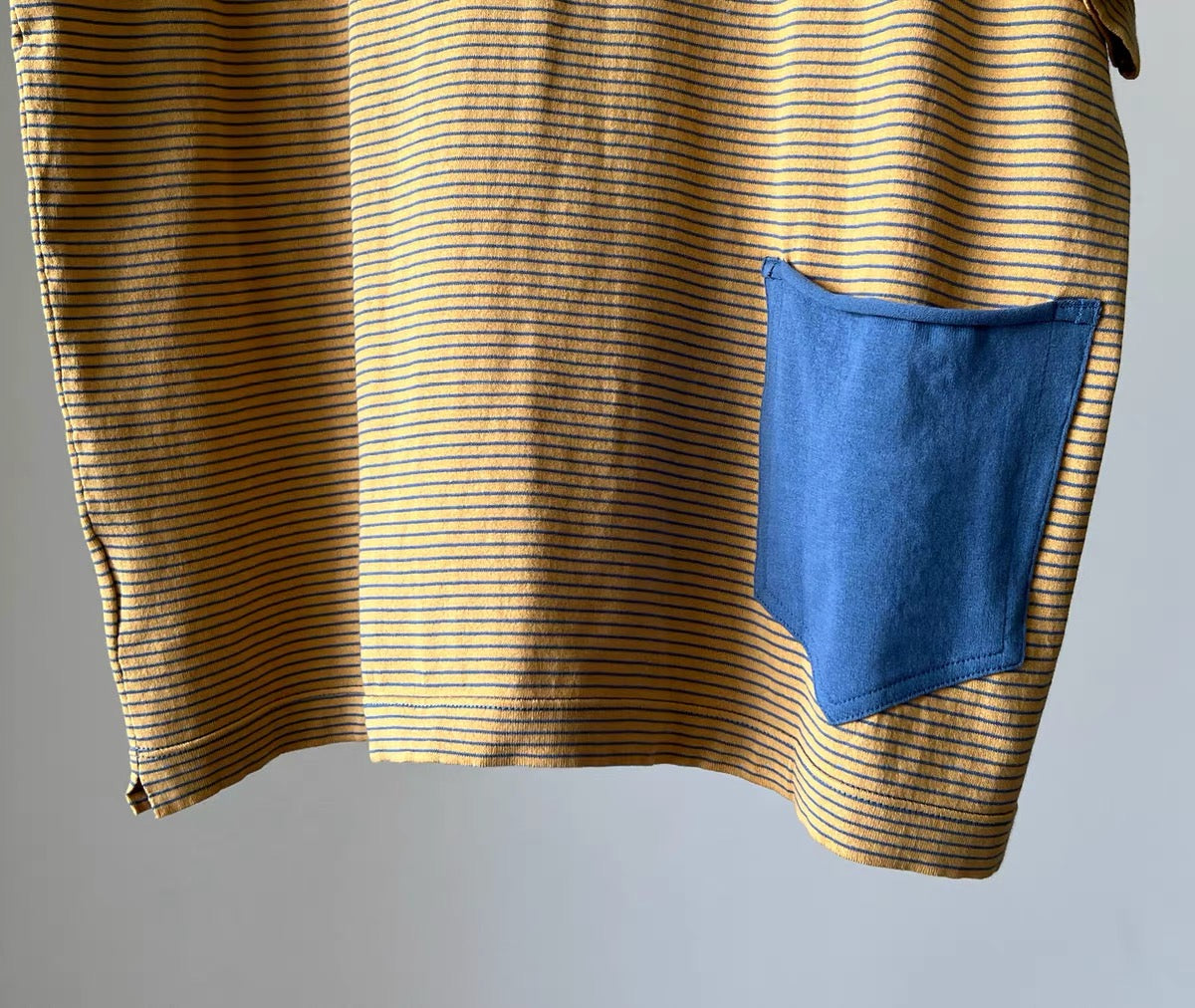 45R間條撞色pocket tee