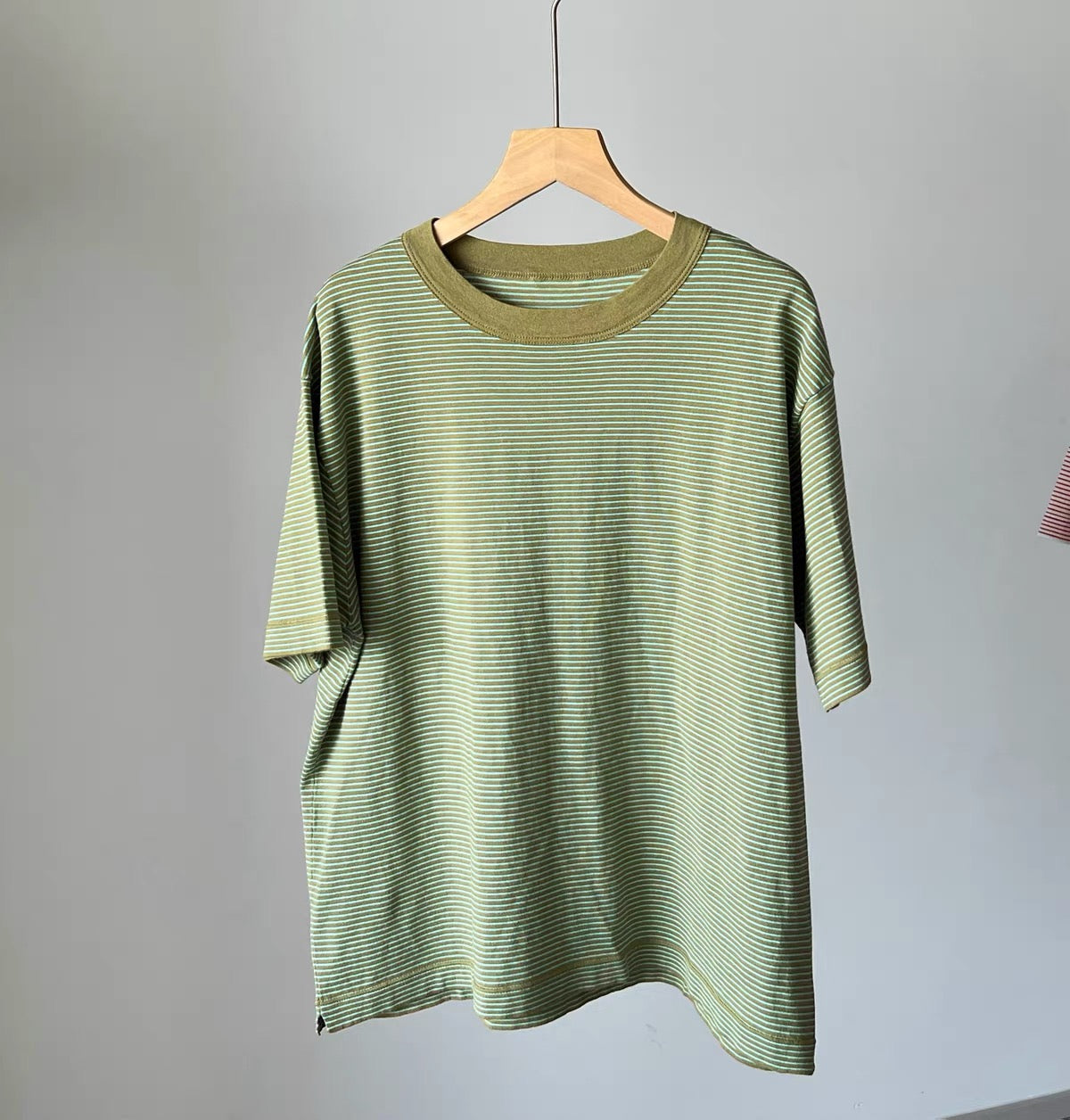 45R間條撞色pocket tee