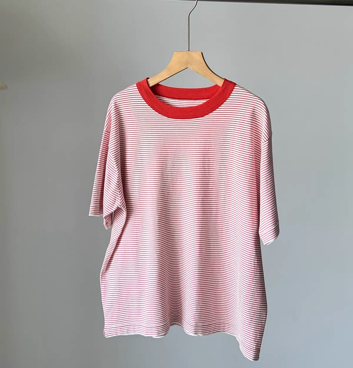 45R間條撞色pocket tee