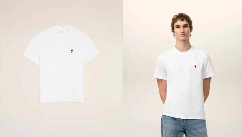 AMI刺繡logo tee