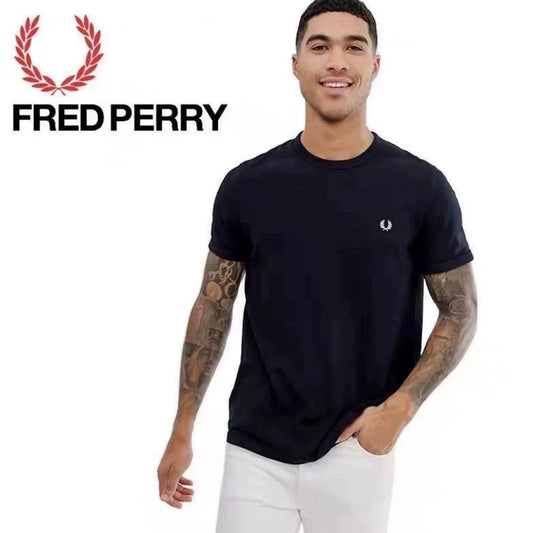 Fred perry淨色 刺繡logo tee