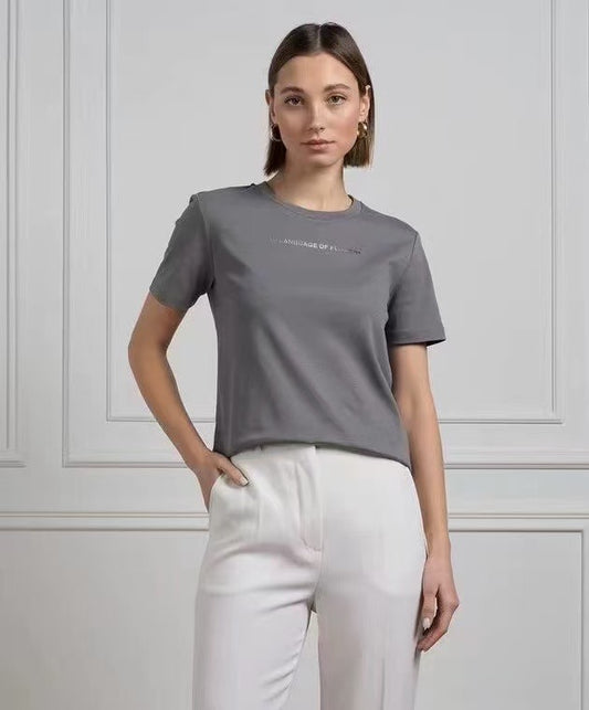 Max Mara 燙銀logo tee