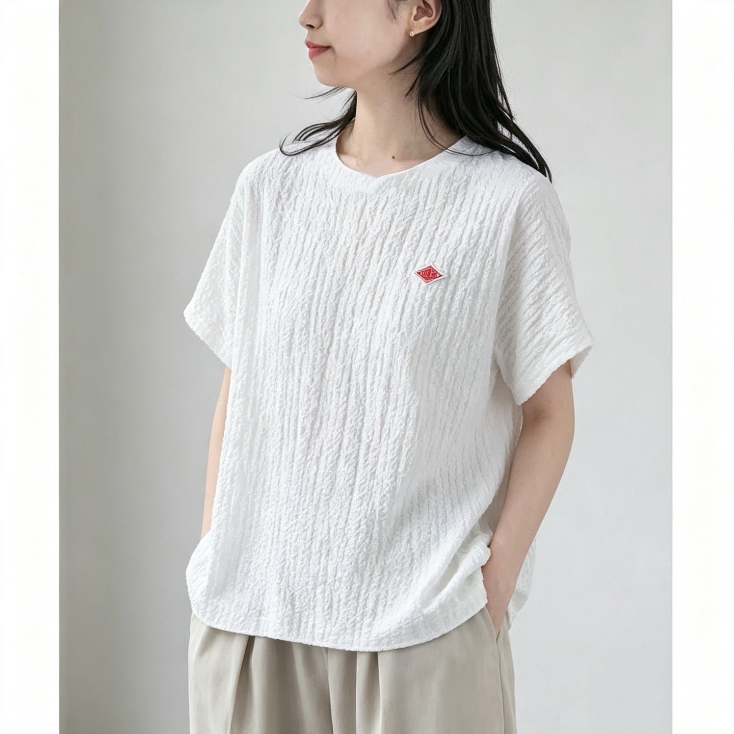 Danton泡泡紋短身tee