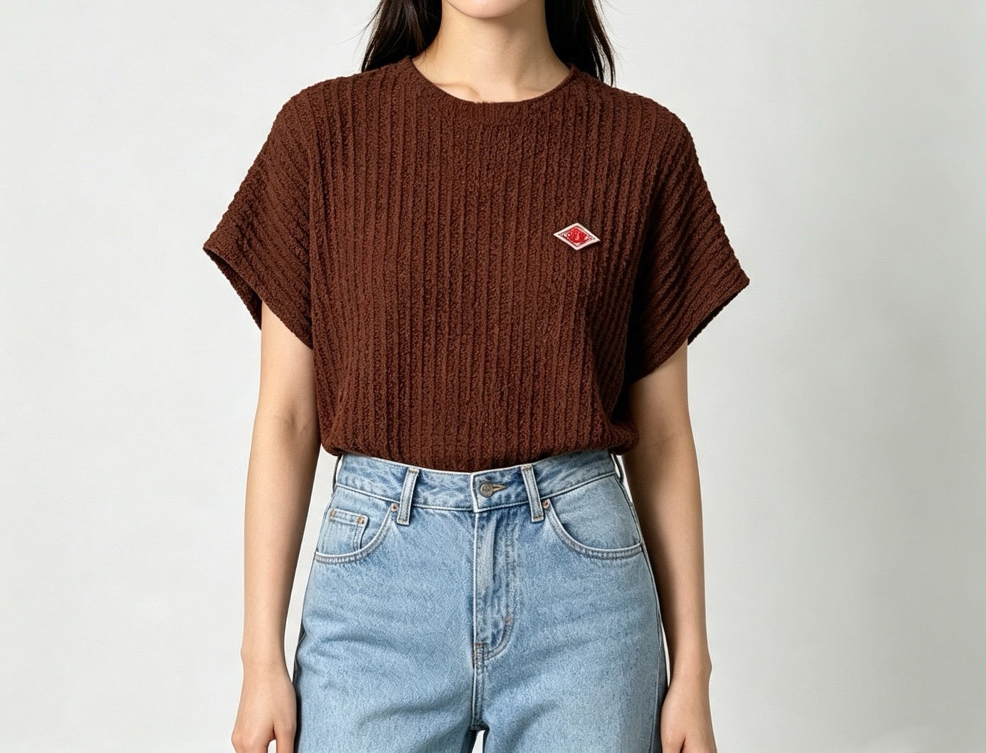 Danton泡泡紋短身tee