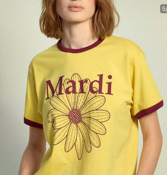 Mardi mercredi flower 撞色tee