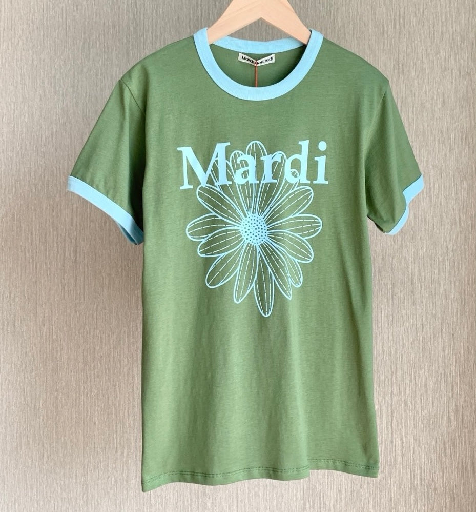 Mardi mercredi flower 撞色tee