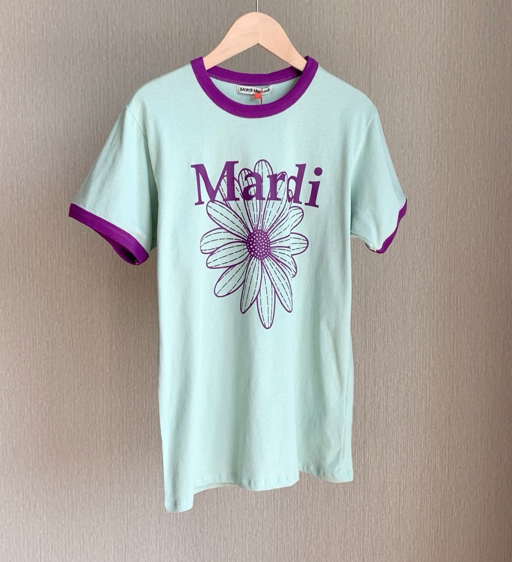 Mardi mercredi flower 撞色tee