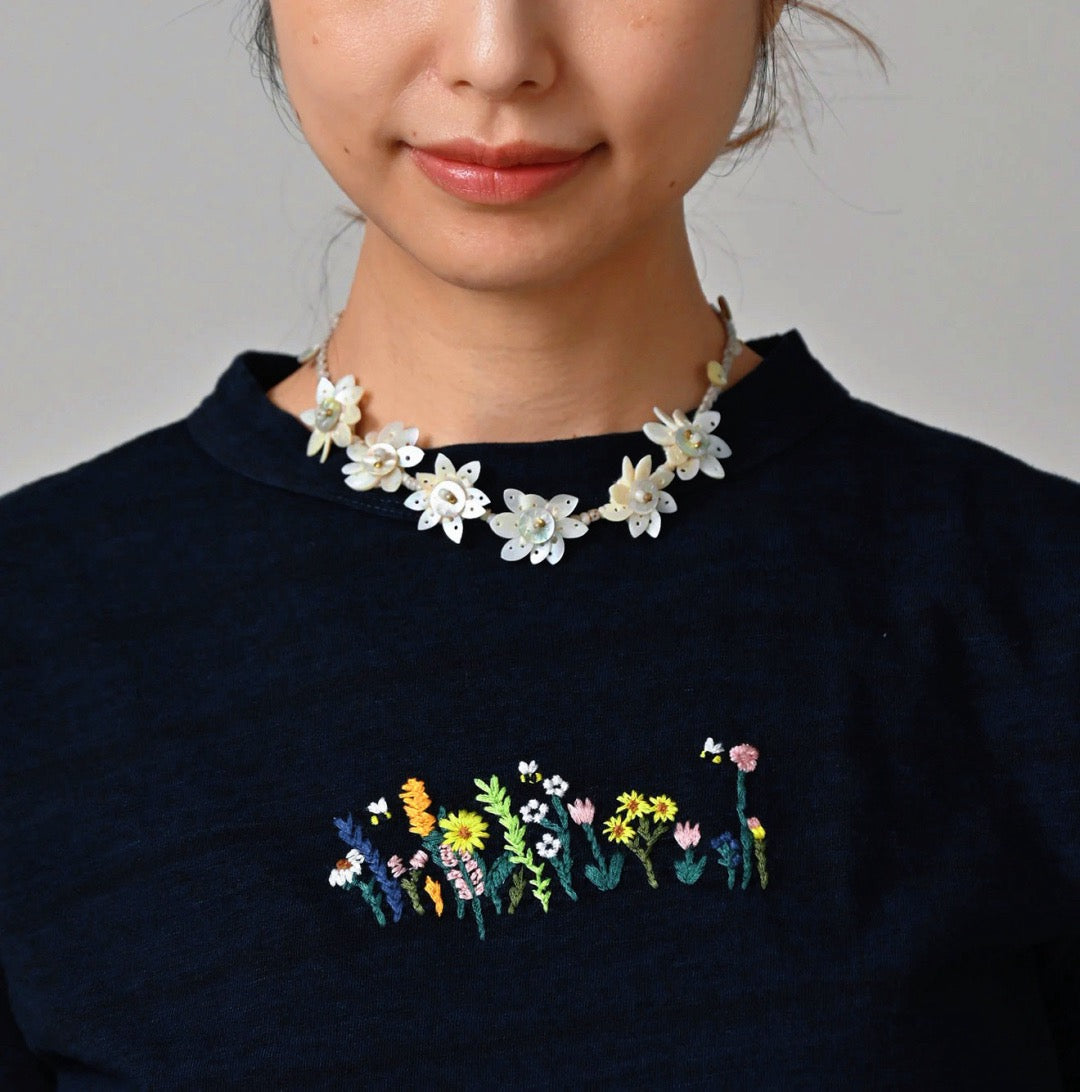 45R flower刺繡tee