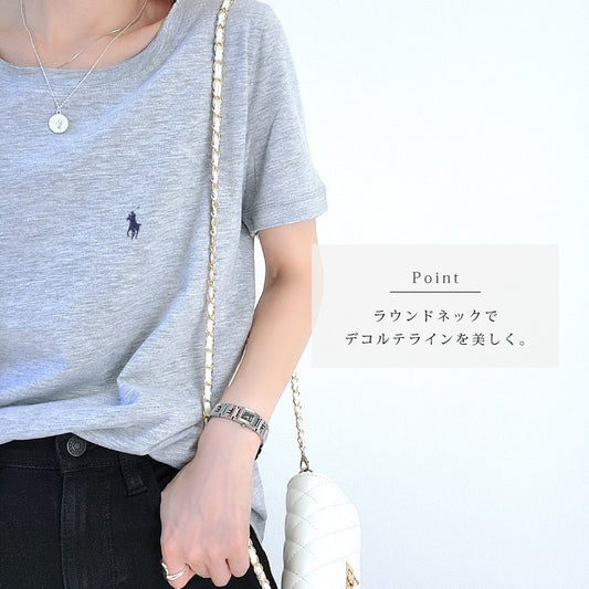 Polo淨色logo tee