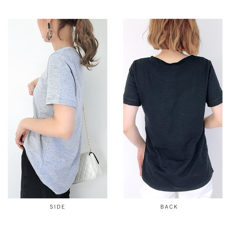 Polo淨色logo tee