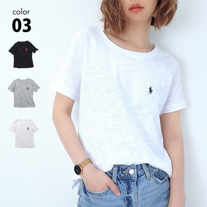 Polo淨色logo tee