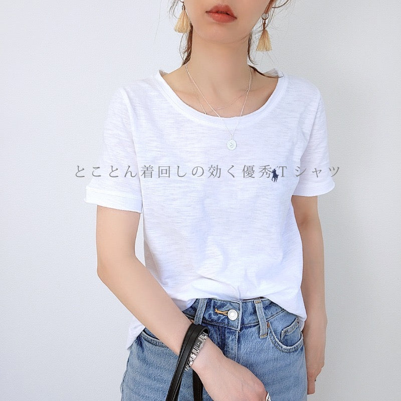 Polo淨色logo tee