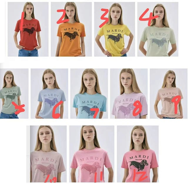 Mardi Mercredi macaroon臘腸狗tee