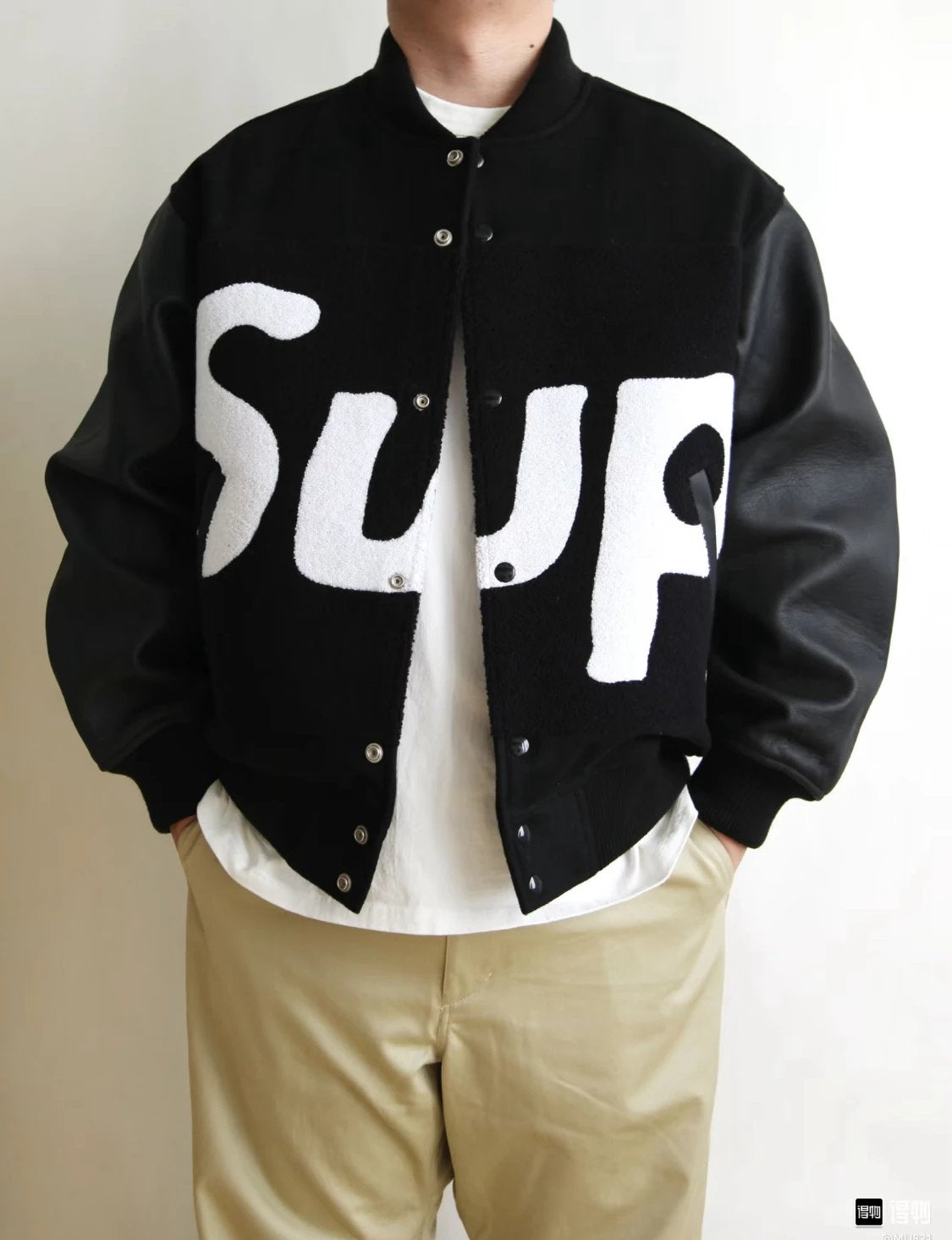 Supreme big logo chenille varsity jacket