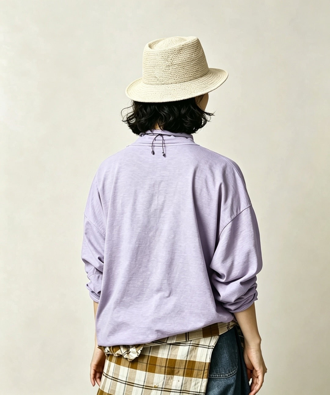 45R淨色高領tee