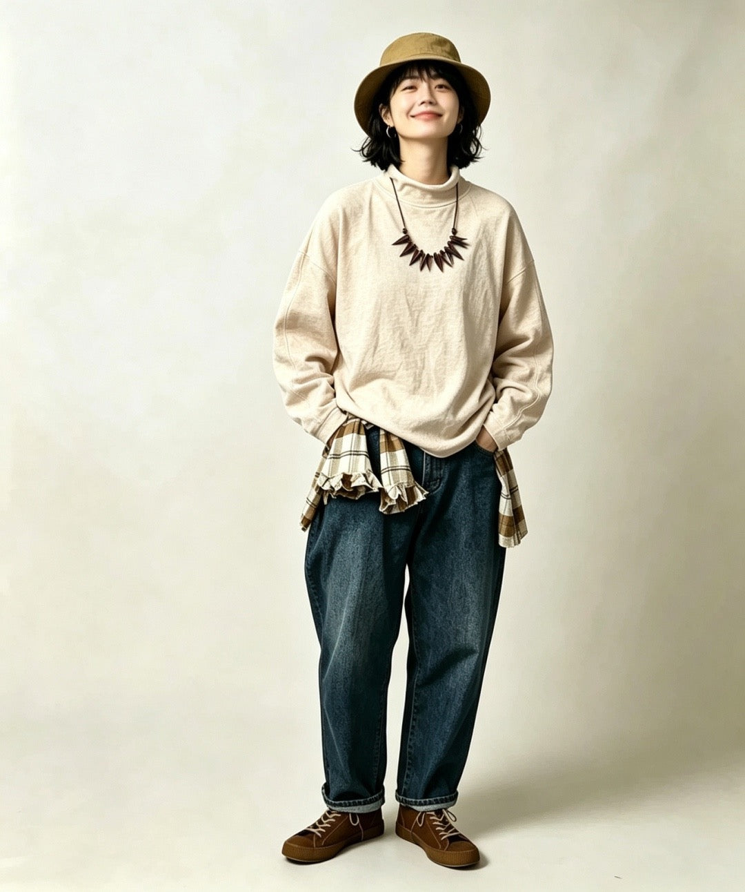 45R淨色高領tee