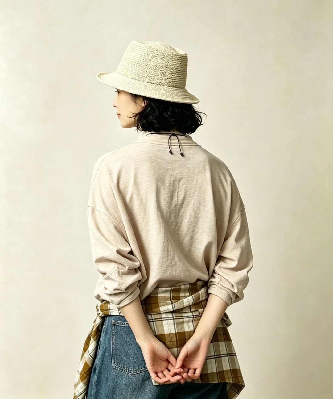 45R淨色高領tee
