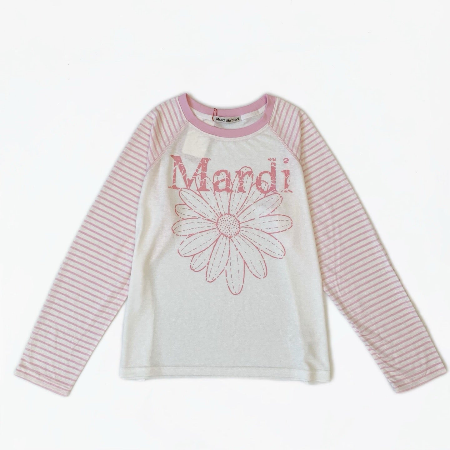 Mardi flower間條tee