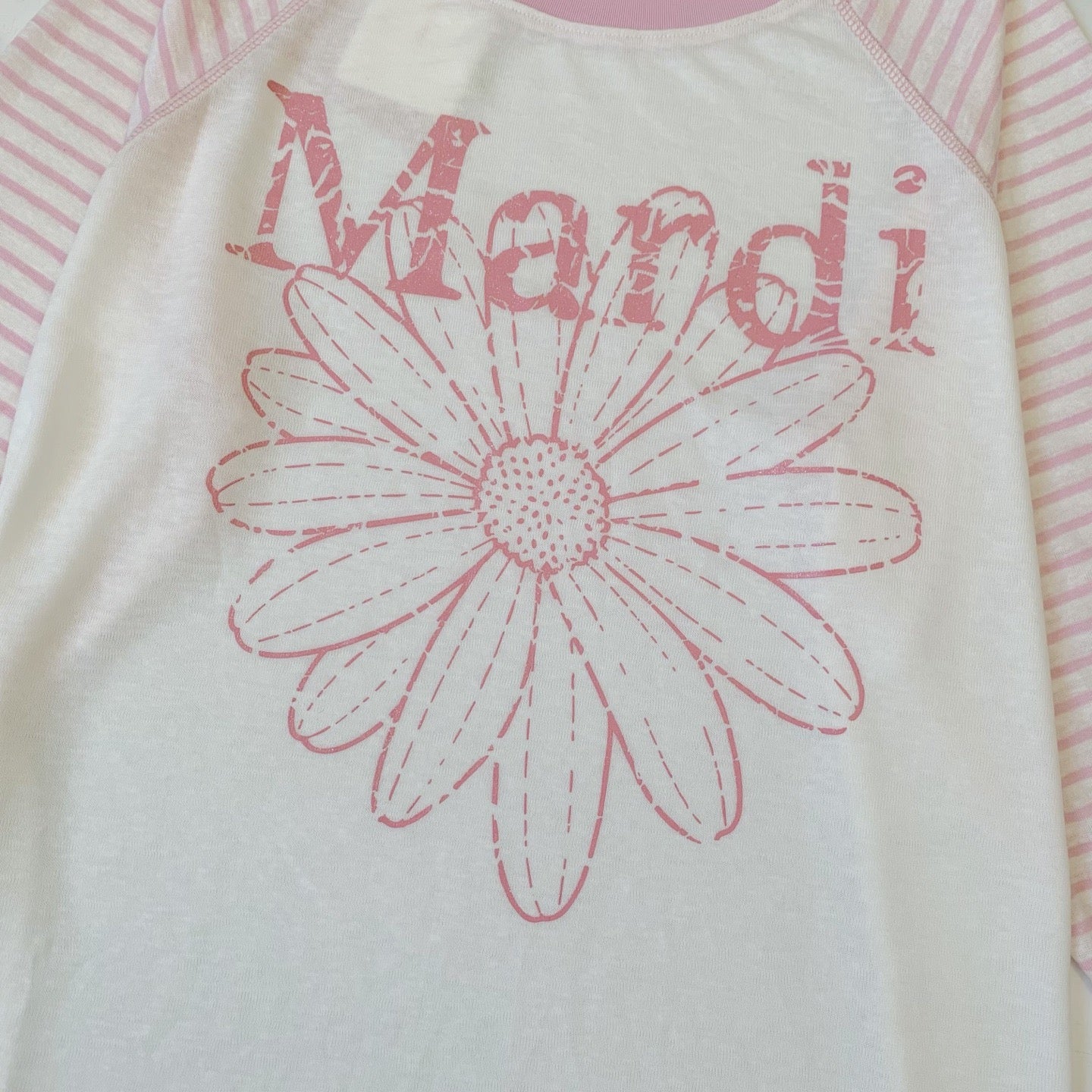 Mardi flower間條tee