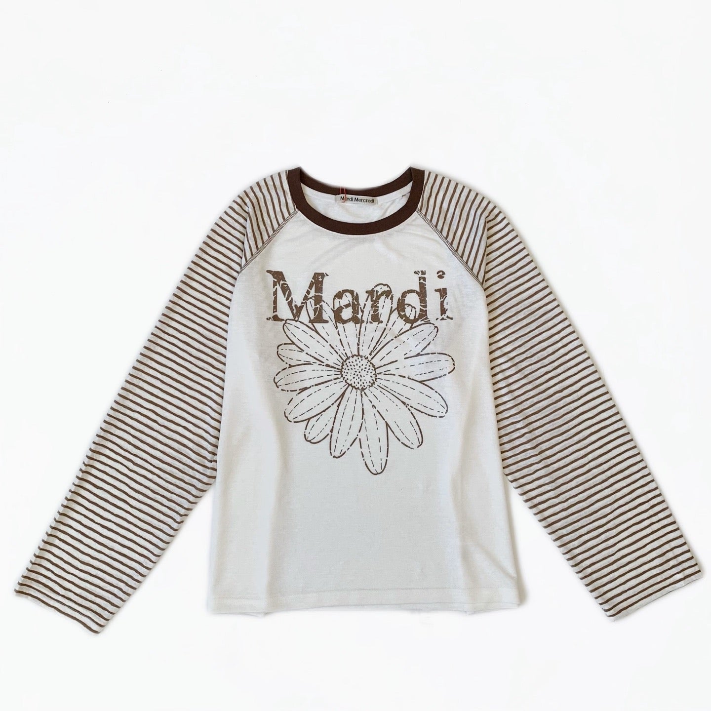 Mardi flower間條tee