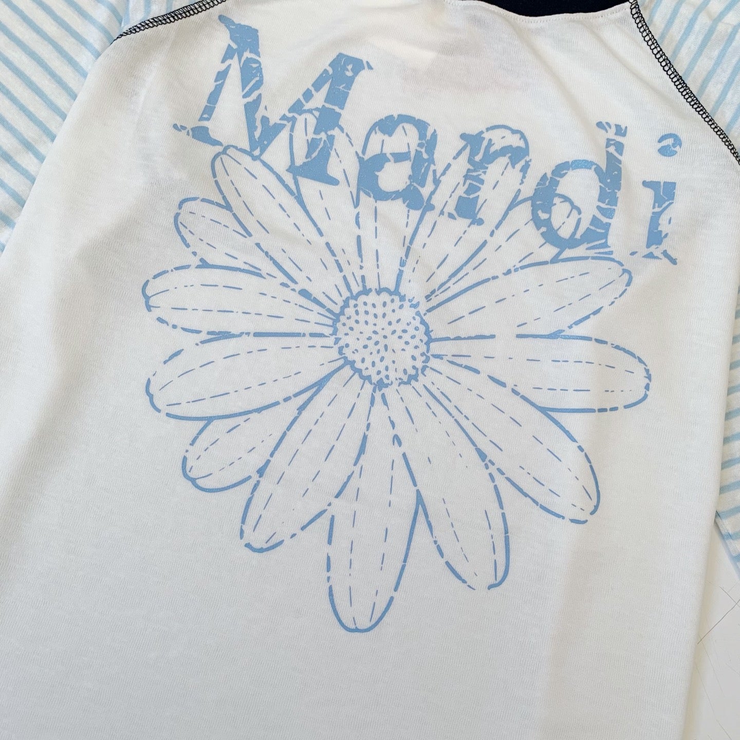 Mardi flower間條tee