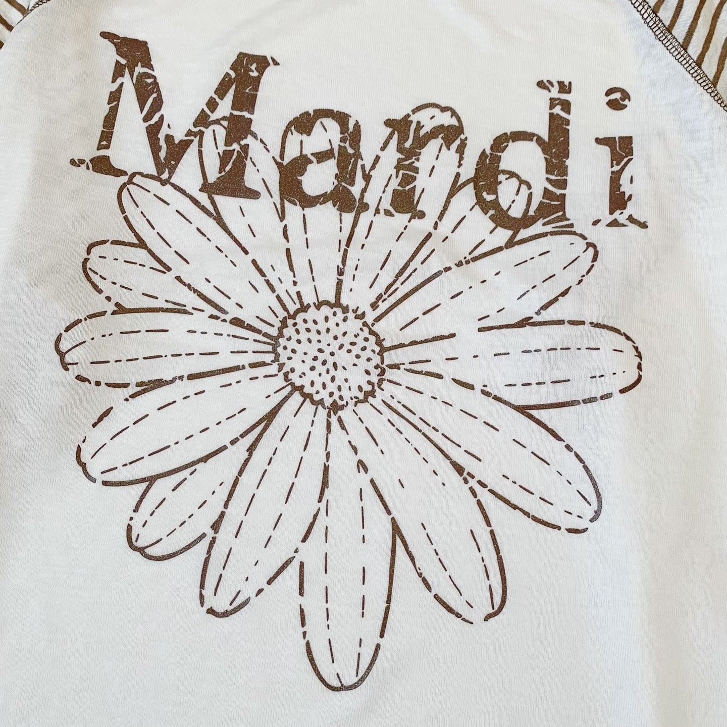 Mardi flower間條tee
