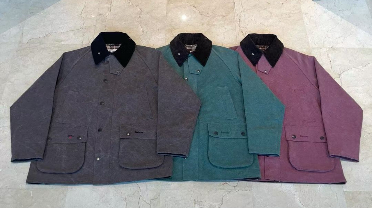 Barbour x Noah中長刺繡外套