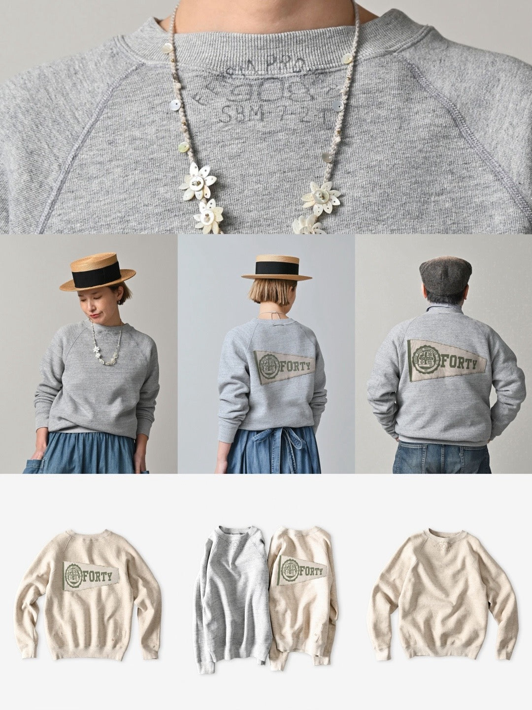 45R針織貼布圓領衛衣