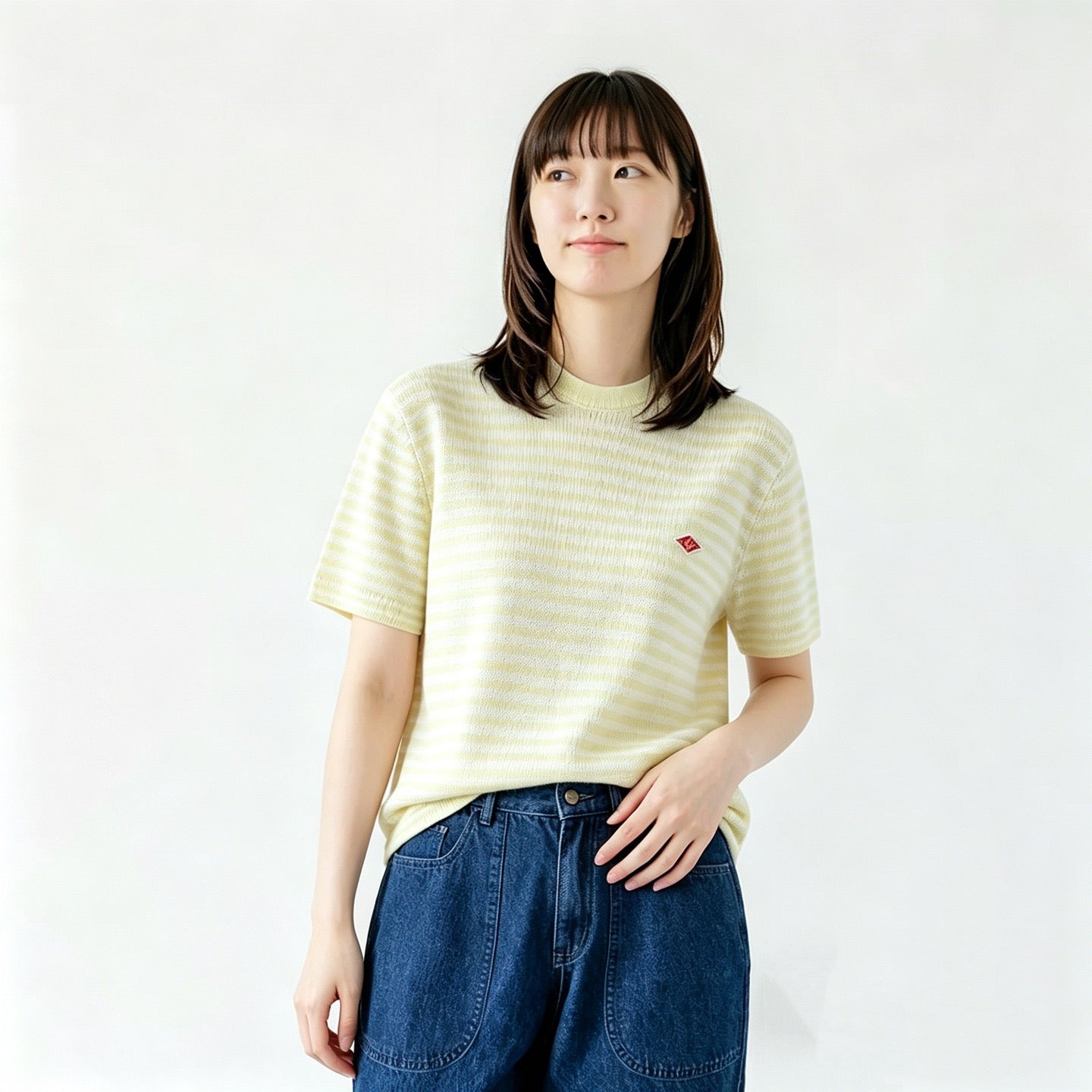 Danton撞色間條tee