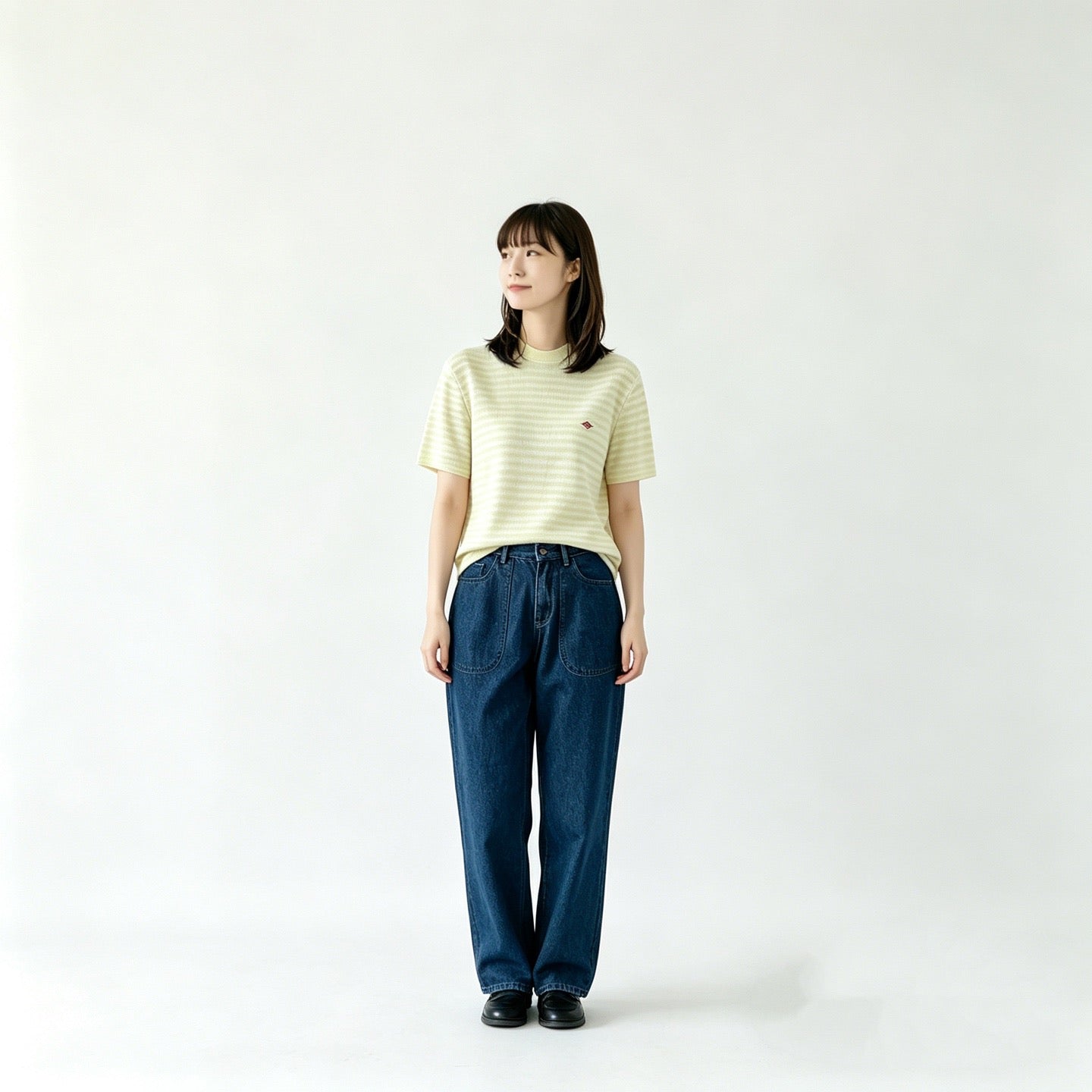 Danton撞色間條tee