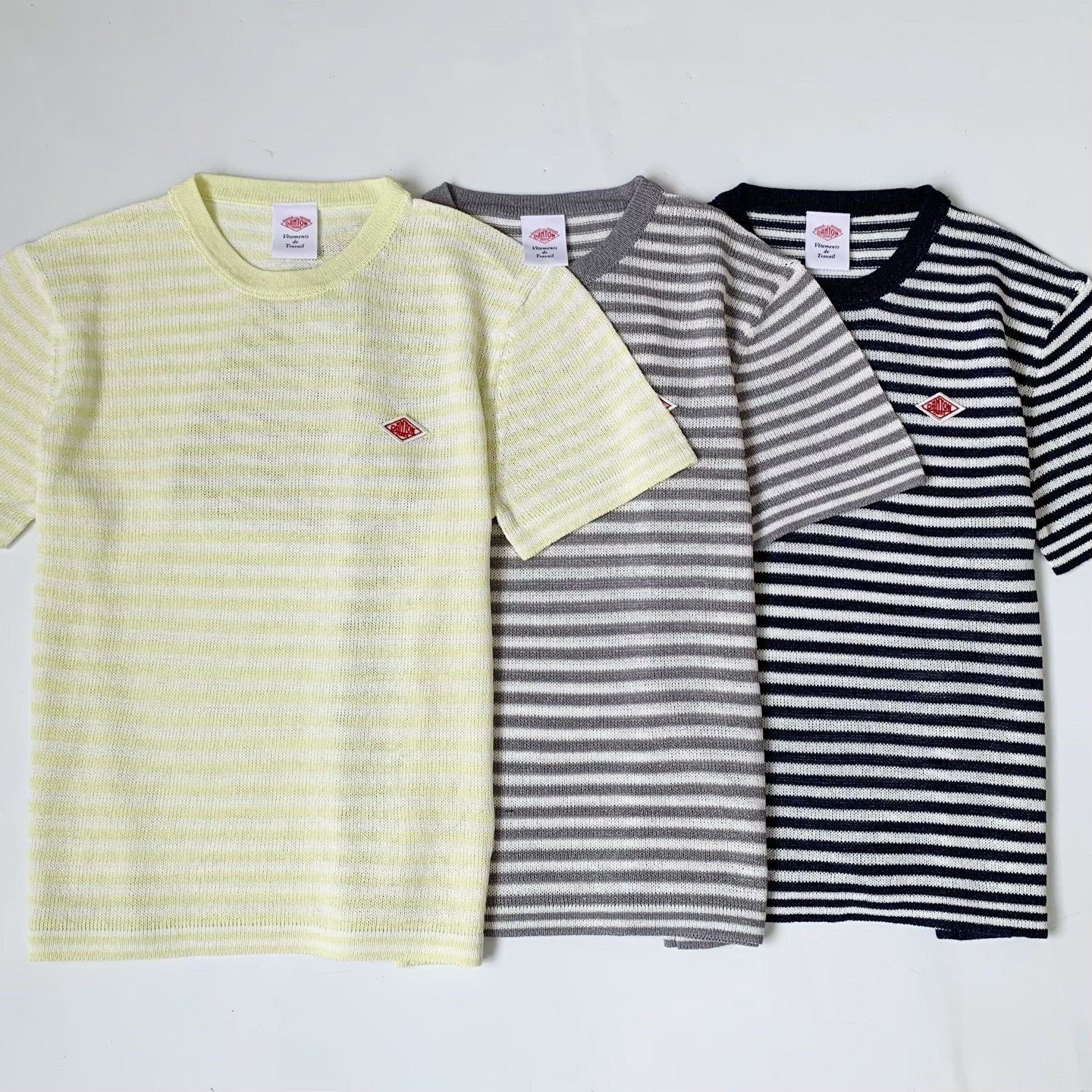 Danton撞色間條tee